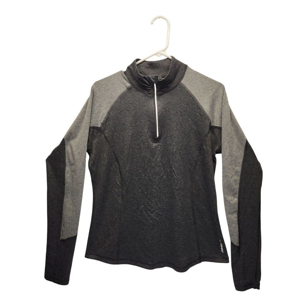 Reebok Activewear Pullover Shirt Womens Large Gray Polyester 1/4 Zip